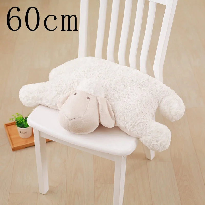 Korea Lamb Folding Plush Pillow Soft Stuffed Animal Simulation Sheep Plush Changeable Doll For Friend Room Decor Chair Cushion