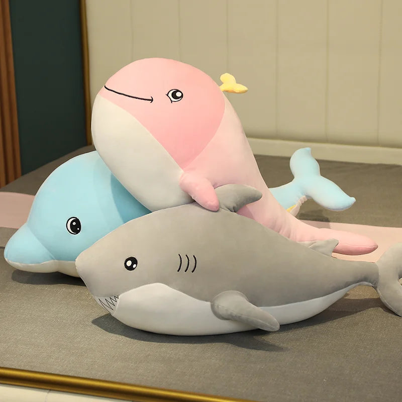 New 30cm Lovely Dolphin Plush Toys Stuffed Soft Cute Animal Dolls Sofa Decor Baby Pillow Cushion for Kids Children Gifts