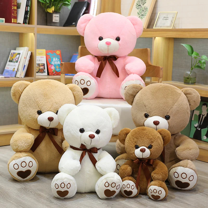 High Quality 35/50/60CM 5 Colors Lovely Bow-Knot Bear Doll Stuffed Animal Bear Plush Toys Lovers Girls Birthday Baby Gift