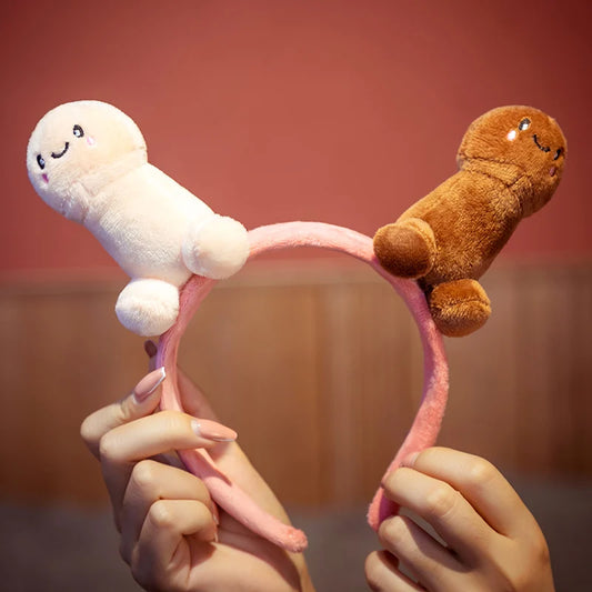 One Size Cute Penis Plush Toy Headband Sexy Soft Toy Stuffed Funny Simulation Lovely Christmas Gift For Girlfriend Lover