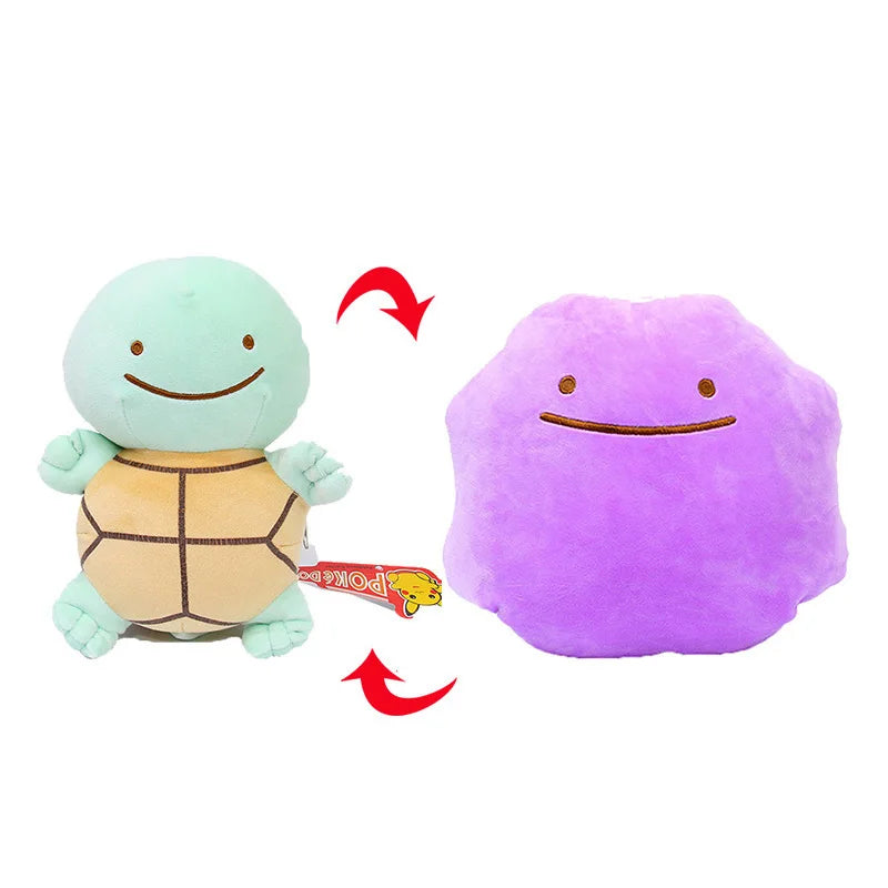 Pokemon Double Sided Ditto Flip Reversible Plush Toy Cartoon Image Expression Eevee Lapras Snorlax Gengar Stuffed Doll Gift