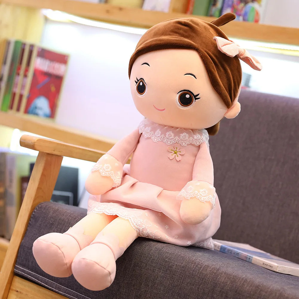 40-90cm Kawaii Plush Girl Dolls with Lace Clothes Soft Stuffed Dolls Lovely Plush Toys Girl Toys Kids Birthday Valentine Gift