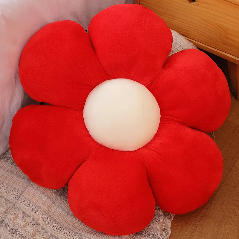 1pc 30/50/65CM Furry Plush Flower Plush Pillow Mat Stuffed Lifelike Flower Shape Baby Kids Home Soft Pillow Cushion Home Decor