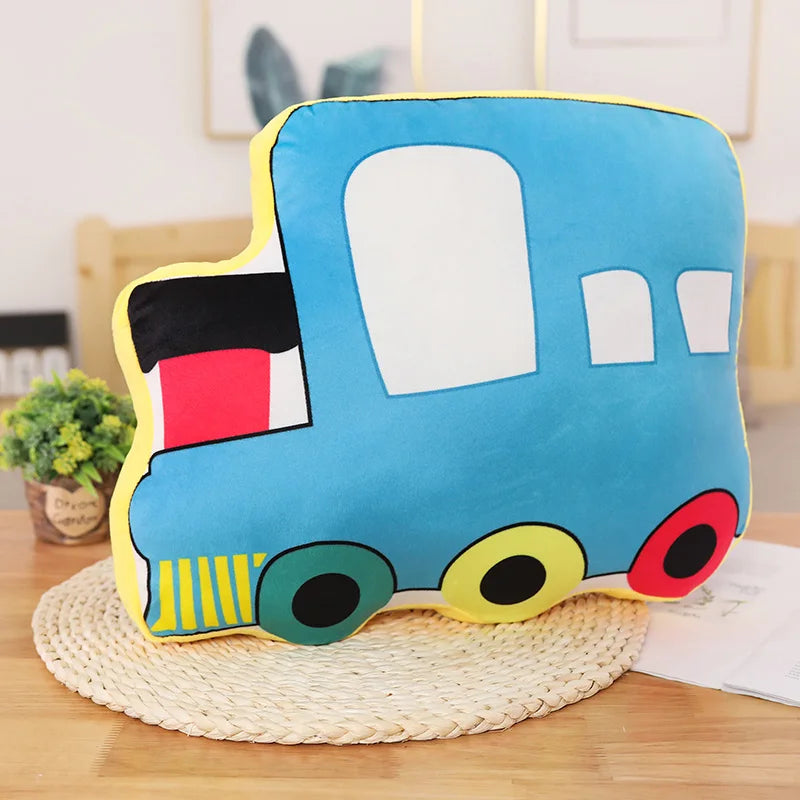 Kids Toys Aircraft Plush Toys Cute Cartoon Cars Fire Truck Cement Mixer Plush Toys Best Gifts For Childrens Room Decoration Gift