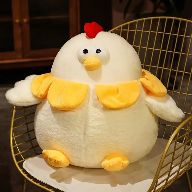 Foolishly Cute Fat Chickens Plush Toy Soft Hairy Flower Chicken Stuffed Doll Home Decor Best Christmas Gift For Girlfriends