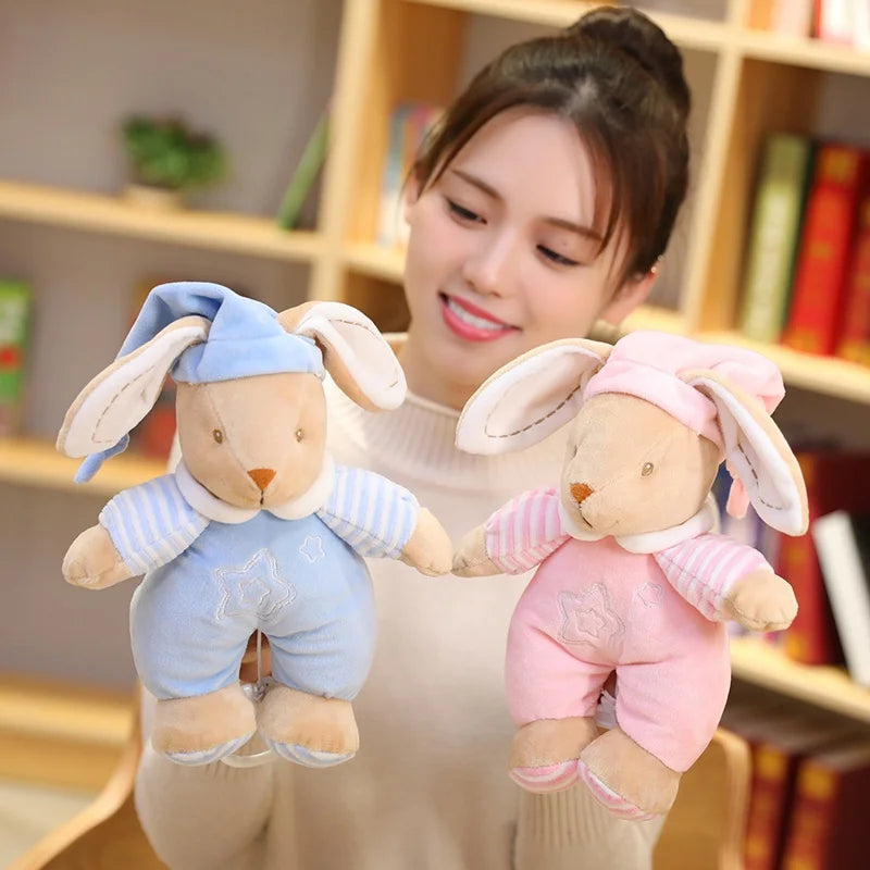 26cm Kawaii Teddy Bear Rabbit Musical Plush Doll Soft Stuffed Sleeping Comfort Appease Lullaby Elephant Toys Children Baby Gift