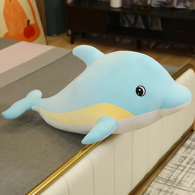 New 30cm Lovely Dolphin Plush Toys Stuffed Soft Cute Animal Dolls Sofa Decor Baby Pillow Cushion for Kids Children Gifts