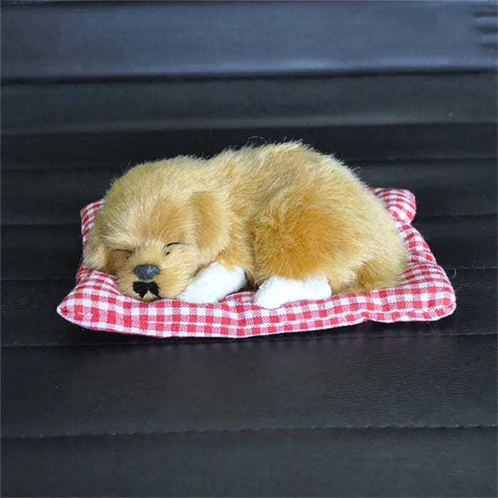 ABS Plush Dogs Car Ornament Decoration Simulation Sleeping Dog Toy Automotive Dashboard Decor Ornament Cute Auto Car Accessories