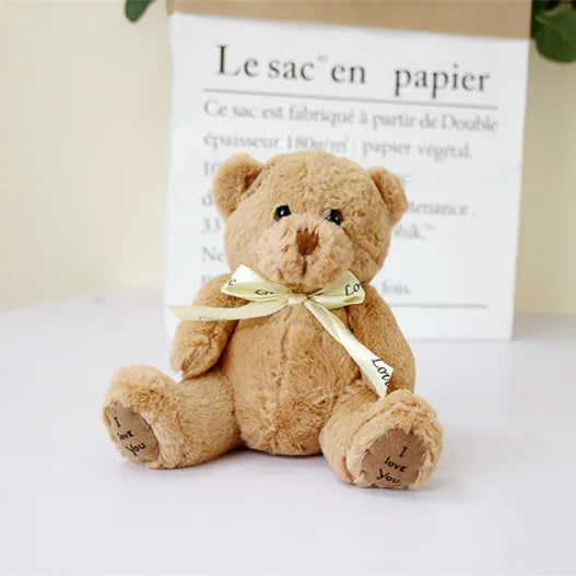 1pc 18cm Lovely Patch Bear Dolls  Bear Soft Stuffed Toy Bear Kawaii Toy Friends Birthday Gift Brinquedos Wedding Gifts