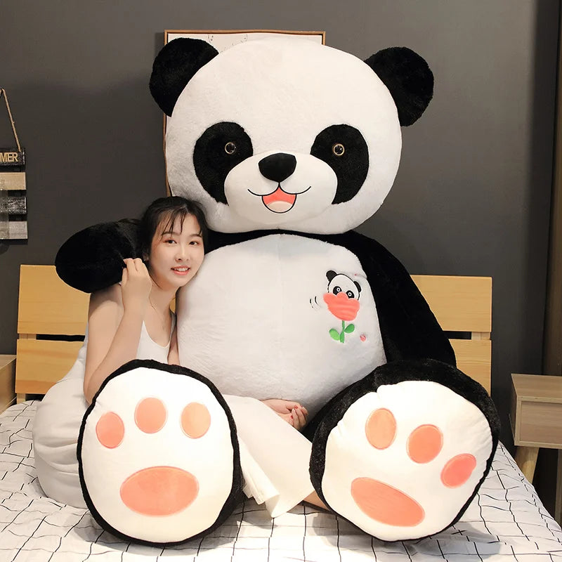 Hot 60/80/100CM Cute Big Panda Doll Plush Toy Animals Pillow Kids Birthday Christmas Gifts Cartoon Toys Big Pillow On The Bed