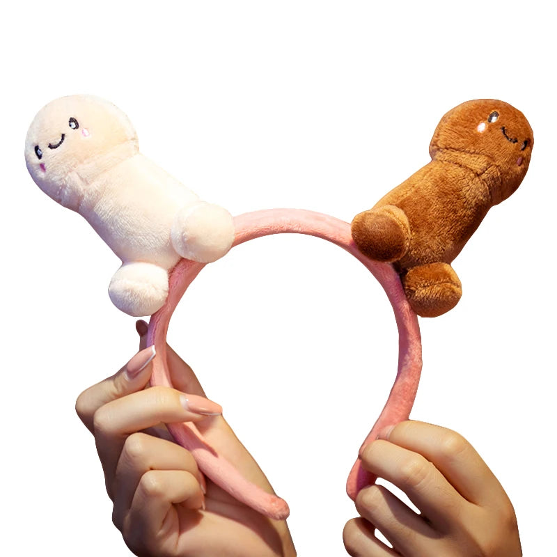 One Size Cute Penis Plush Toy Headband Sexy Soft Toy Stuffed Funny Simulation Lovely Christmas Gift For Girlfriend Lover