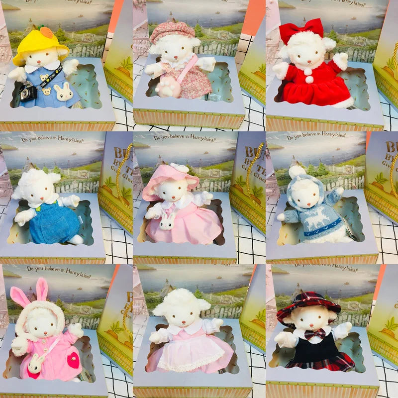 1PC Doll Accessories Outfit for 17cm Bunnies Lamb Sheep Plush Dolls Stuffed Toy Clothes Headband Bag Dress DIY Girls Gifts