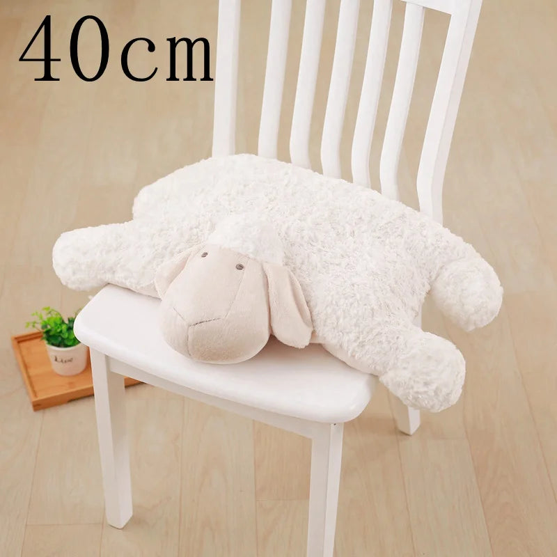 Korea Lamb Folding Plush Pillow Soft Stuffed Animal Simulation Sheep Plush Changeable Doll For Friend Room Decor Chair Cushion