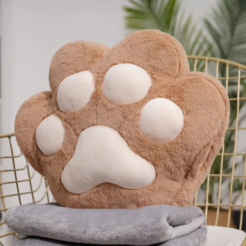 Kawaii Animal Bear Paw Pillow Cute Stuffed Cat Paw Hand Warmer Plush Blanket Home Chair Decor Children Gift