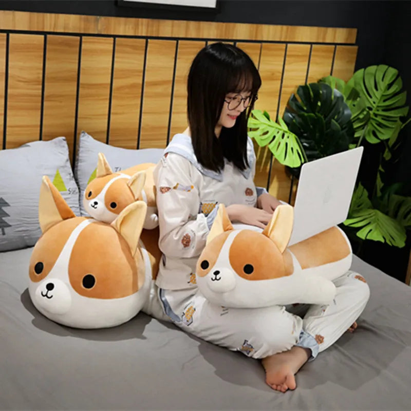 85cm Giant Size Cute Corgi Dog Plush Toys Stuffed Animal Puppy Dog Pillow Soft Lovely Doll Kawaii Christmas Gift