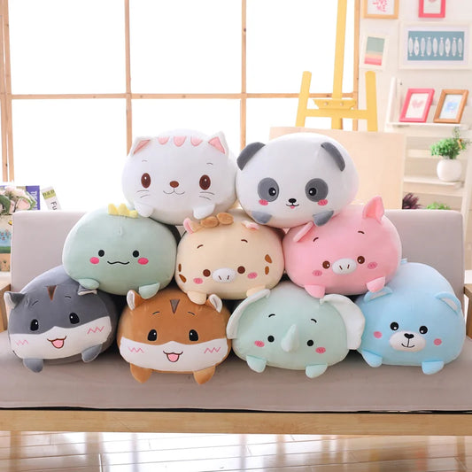 9 Styles Animal fat Dinosaur Pig Cat Bear Plush Toy Soft Cartoon Panda Hamster Elephant Deer Stuffed Doll Pillow Gift