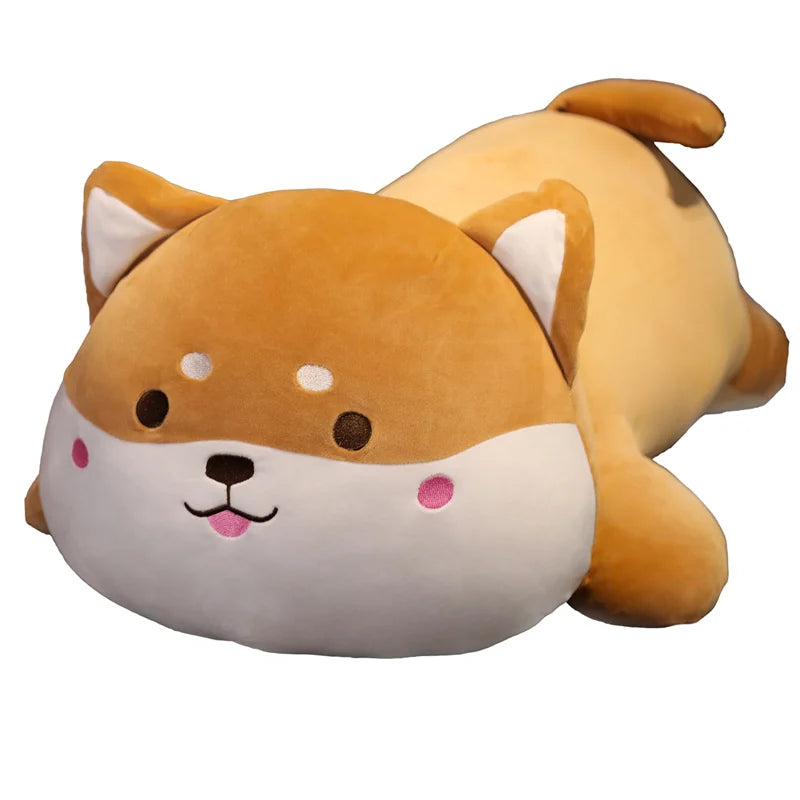 40-100cm Cute Lying Akita Dog Plush Toy Stuffed Soft Animals Shiba Inu Chai Dog Sleep Doll Pillow Kawaii Toys Gift for Children