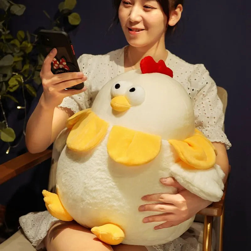 Foolishly Cute Fat Chickens Plush Toy Soft Hairy Flower Chicken Stuffed Doll Home Decor Best Christmas Gift For Girlfriends