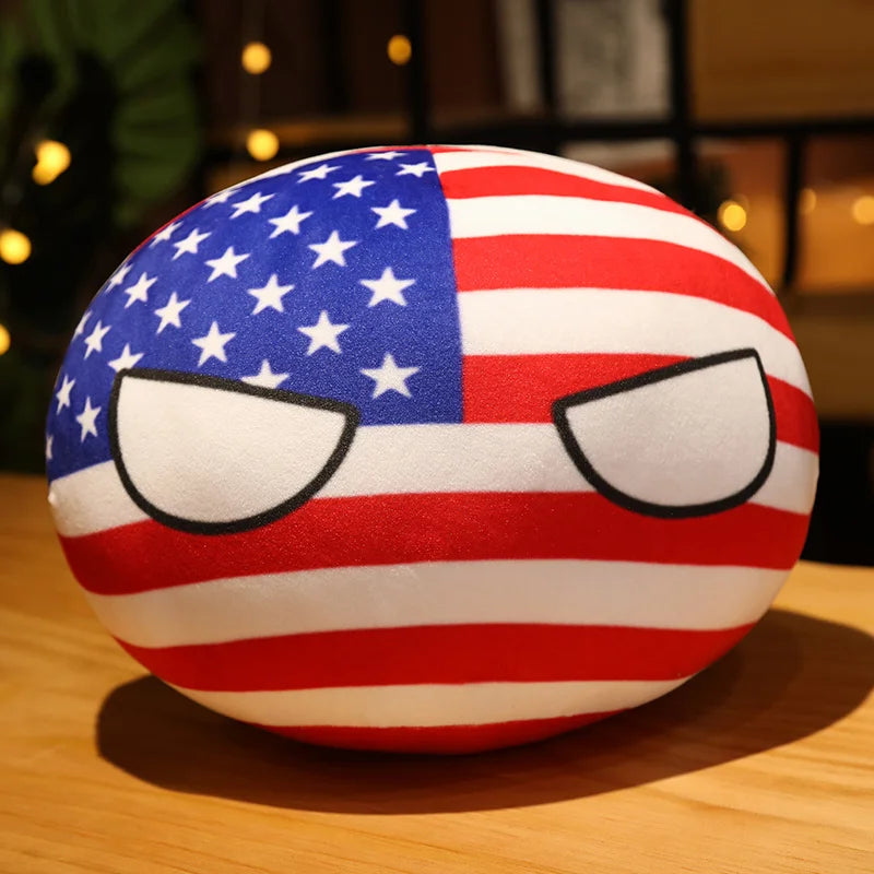 Hot 10/40cm Creative Country Ball Toy Stuffed Polandball Plush Doll Countryball USSR USA FRANCE RUSSIA UK JAPAN GERMANY  ITALY