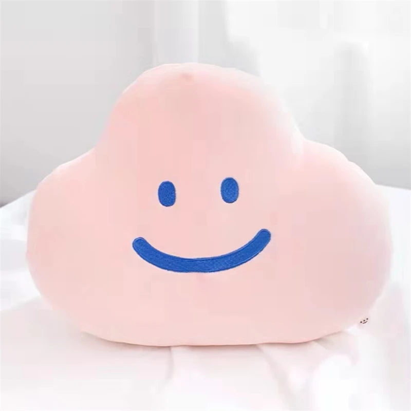 Korean Style Smile Clouds Hug Pillow Girly Room Decoration Expression Cloud Plush Toy Sofa Bed Back Cushion Gifts For Girl