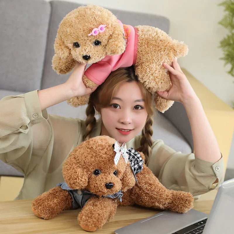 35/55cm Real Life Teddy Dog Poodle Plush Toys Suffed Animal Doll For Christmas Birthday Gift