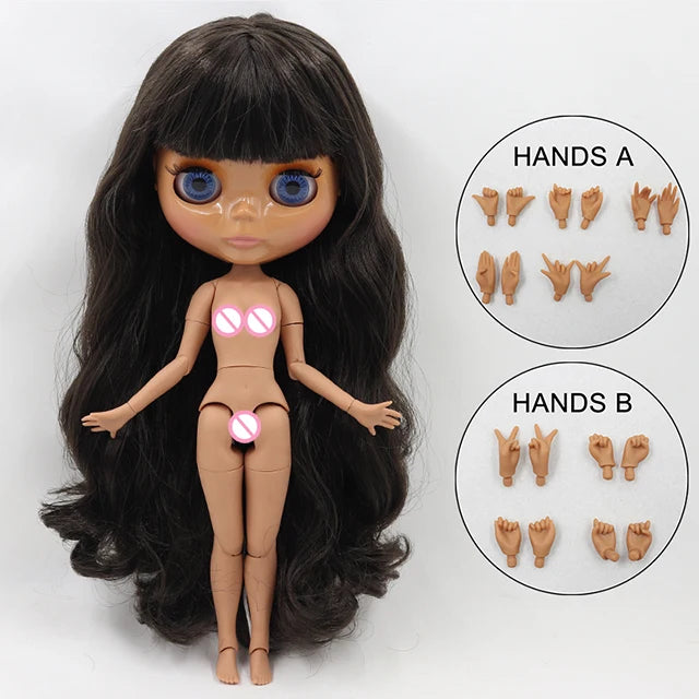 ICY DBS Blyth Doll 1/6 BJD Joint Body 30cm Nude Doll White Skin Tan Skin Dark Skin Special Price Girls Gift Random Eyes Colors