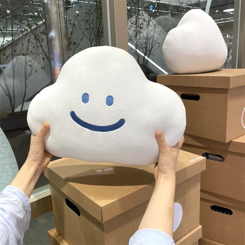 Korean Style Smile Clouds Hug Pillow Girly Room Decoration Expression Cloud Plush Toy Sofa Bed Back Cushion Gifts For Girl