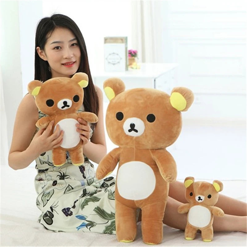 35-90cm Hug Rilakkuma Toy Japanese Anime Pillow Plush Toy Bear Doll Sleeping Pillow Bedroom Sofa Gifts For Kids Girl Kawaii