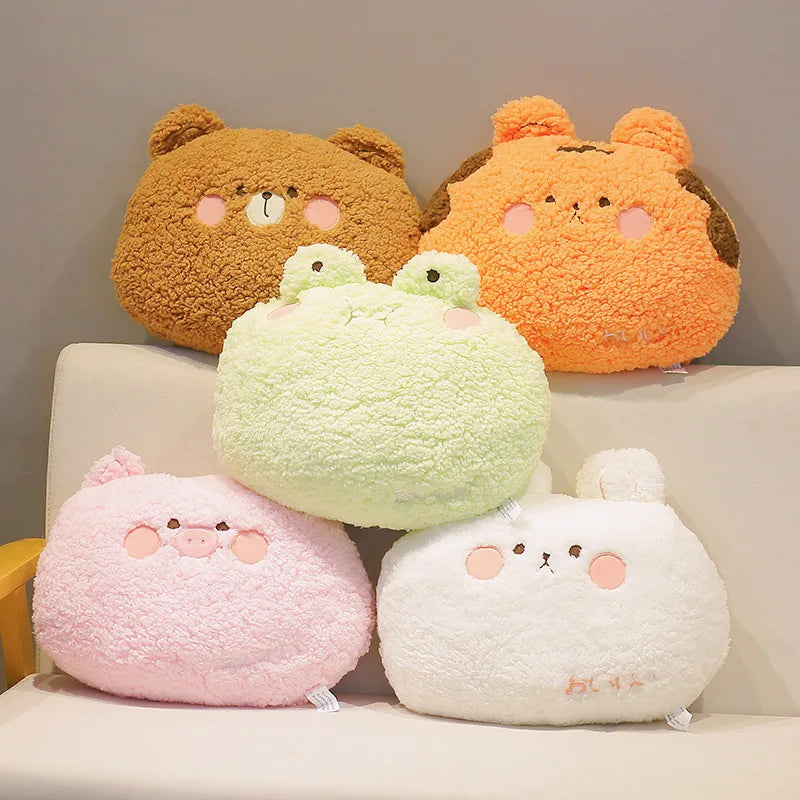 Nice Cute 35CM Plush Animals Pillow Soft Lovely Bear Rabbit Frog Tiger Pig Doll Sofa Chair Cushion For Girls Birthday Gifts