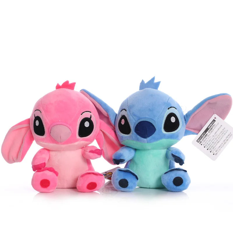 20cm Disney Lilo & Stitch Couple Models Cartoon Stuffed Plush Dolls Anime Plush Baby Toys Pendant Toys Girl Kids Birthday Gift