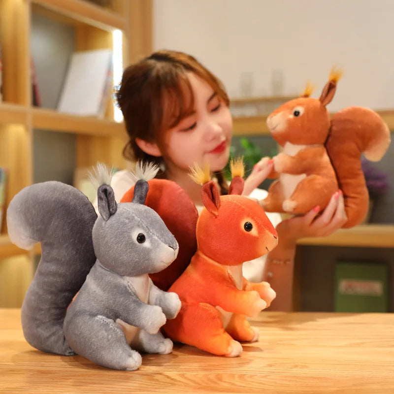 Soft Unique Lifelike Squirrel Plush Toys Simulation Squirrel Stuffed Toy Dolls Wild Animals Doll Children Kids Birthday Gifts