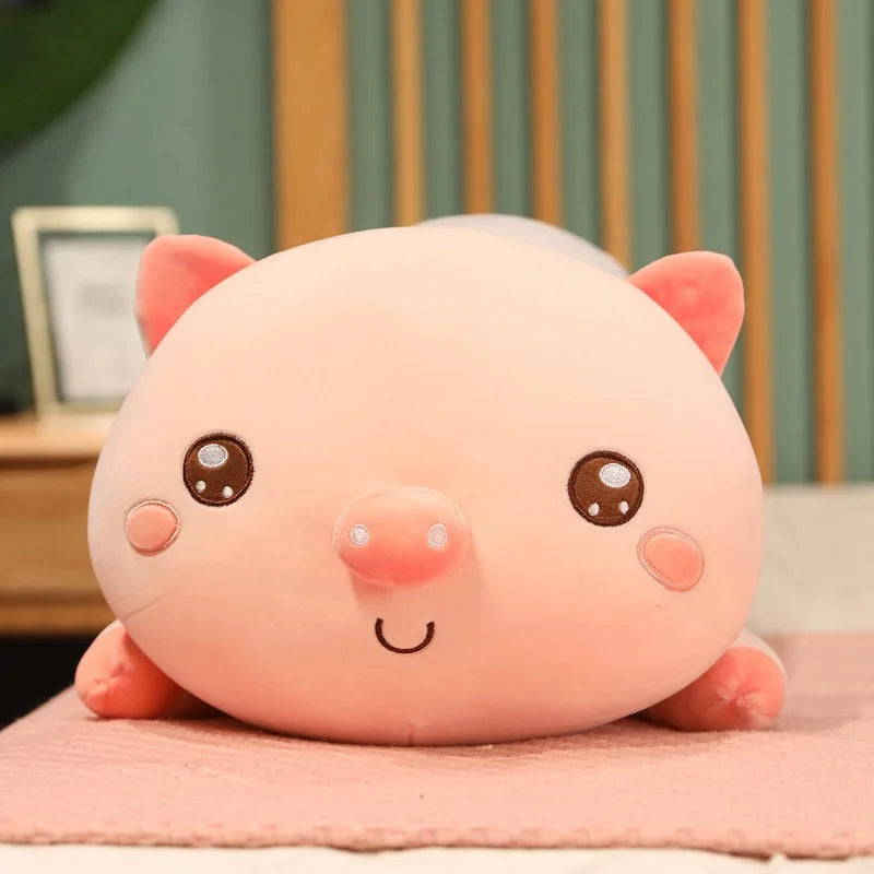 Fat Lucky Heart Pink Piggy Plush Toy Animals Soft Stuffed Cartoon Doll Accompany Sleeping Pillow Back Cushion Valentine's Gift