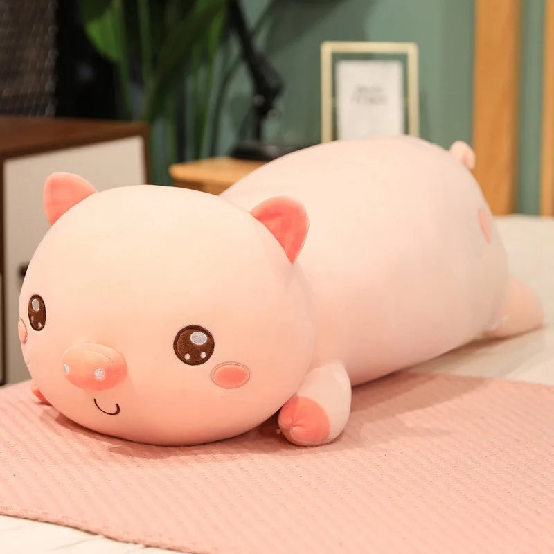 Fat Lucky Heart Pink Piggy Plush Toy Animals Soft Stuffed Cartoon Doll Accompany Sleeping Pillow Back Cushion Valentine's Gift