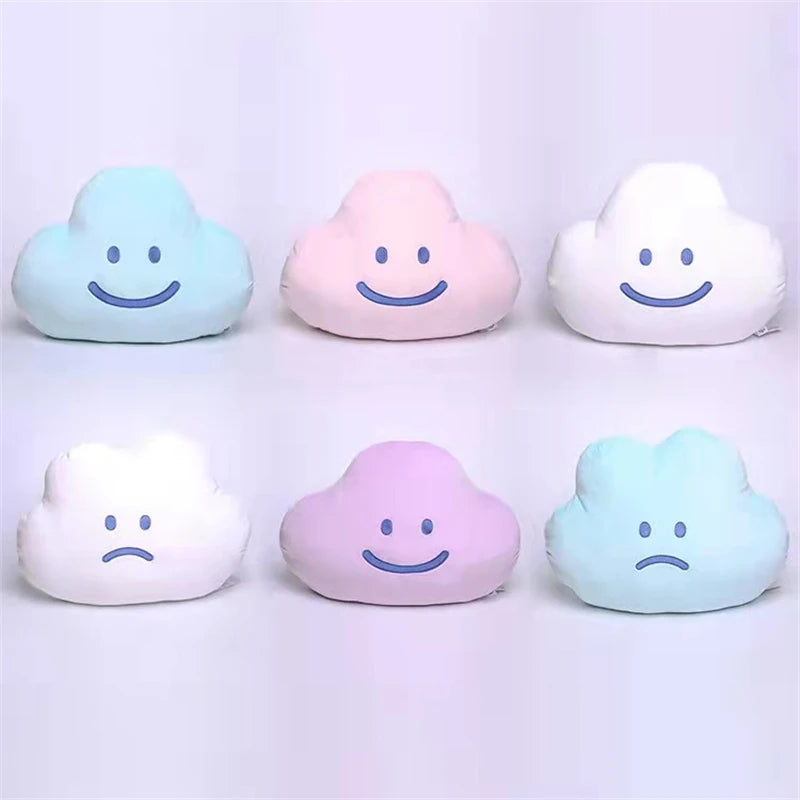 Korean Style Smile Clouds Hug Pillow Girly Room Decoration Expression Cloud Plush Toy Sofa Bed Back Cushion Gifts For Girl