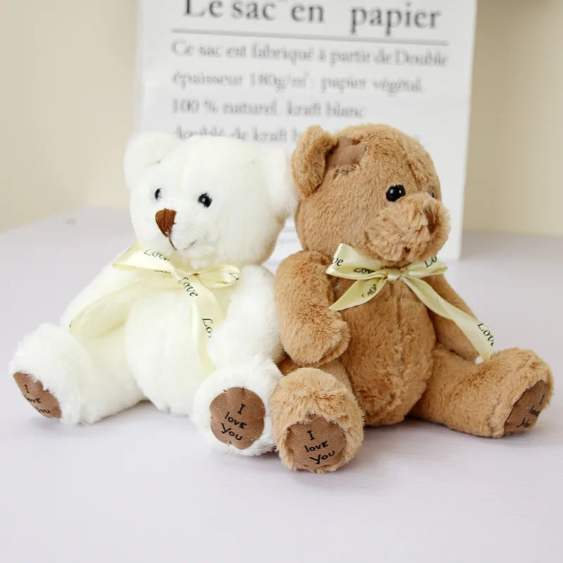 1pc 18cm Lovely Patch Bear Dolls  Bear Soft Stuffed Toy Bear Kawaii Toy Friends Birthday Gift Brinquedos Wedding Gifts