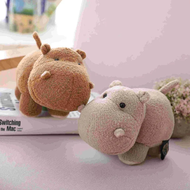 20cm Big Head Hippo Plush Toy Soft Cartoon Animal Hippopotamus Stuffed Doll Cute Home Decoration Christmas Gift