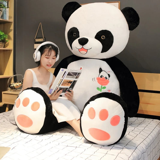 Hot 60/80/100CM Cute Big Panda Doll Plush Toy Animals Pillow Kids Birthday Christmas Gifts Cartoon Toys Big Pillow On The Bed