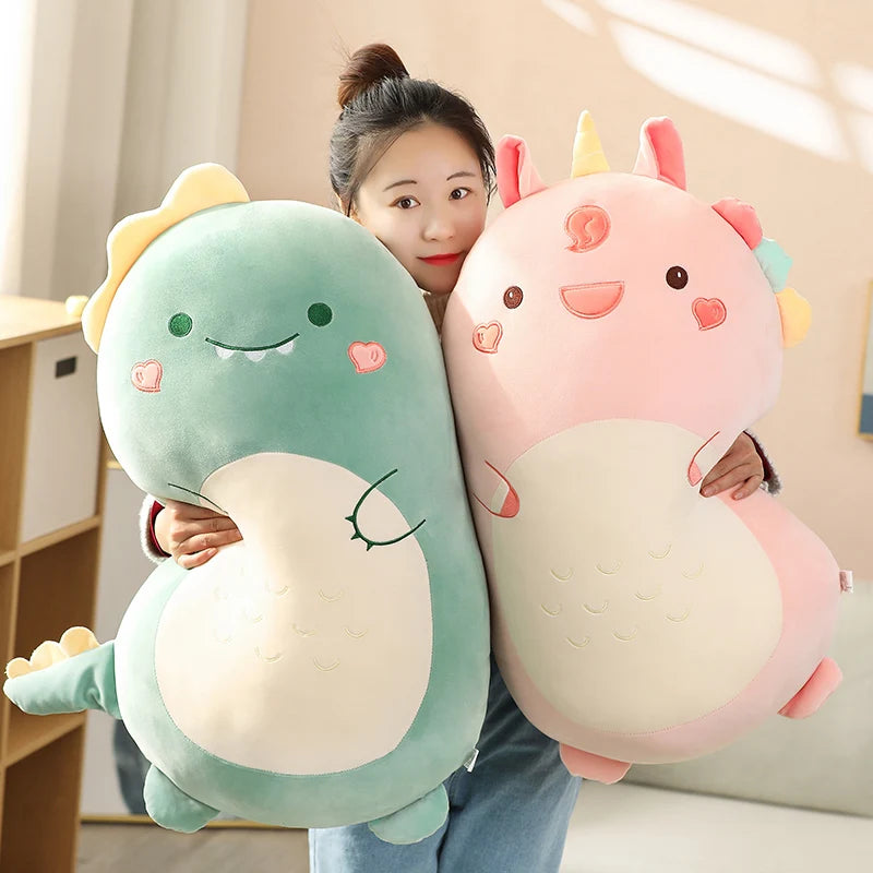 45/60CM Squishy Toy Kawaii Animal Fat Dinosaur Shiba Inu Dog Pillow Plush Toys Cute Rabbit Doll Girls Bed Sleeping Cushion