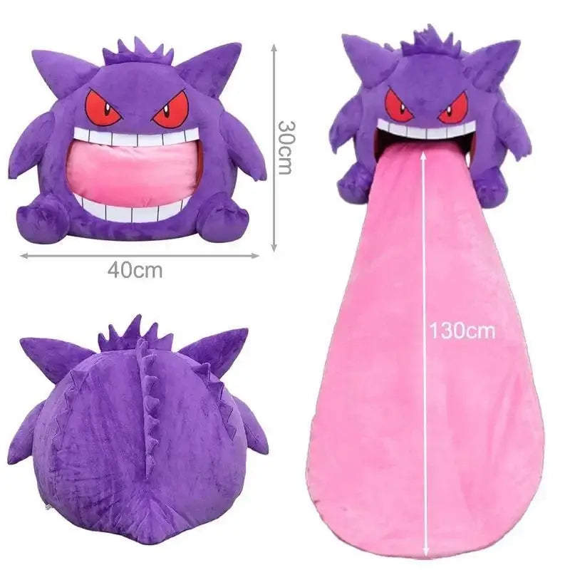 Pokemon Gengar Big Tongue Plushies Anime Peripheral Big Size Gengar Sleep Pillow Dual Purpose Nap Blanket Stuffed Plush Toy Doll