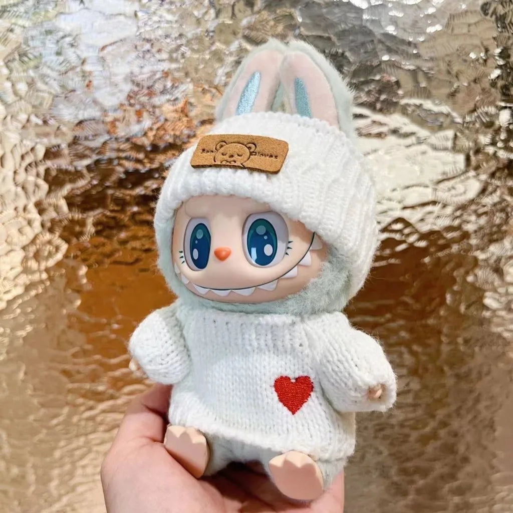 Mini Plush Doll'S Clothes Outfit Accessories For Korea Kpop Exo Labubu Idol V1 V2 Love sweater hat set Clothing Gift