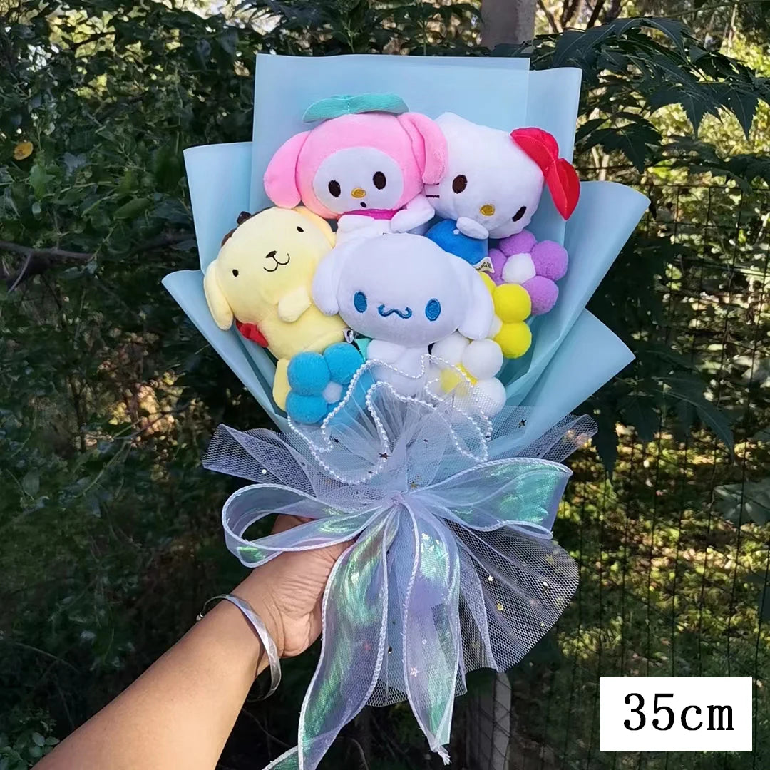 Kuromi My Melody Hello Kitty Cinnamoroll Sanrioed Anime Doll Toy  Plush Bouquet Valentine's Day Christmas Graduation Holiday Gif