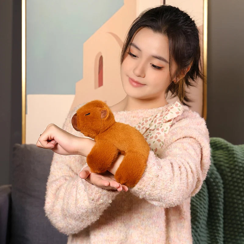 Capibara Slap Snap Wrap Wristband Bracelet Anime Toy Kawaii Plushie Cute Doll Stuffed Animals Soft Plush Gift Kid Toys