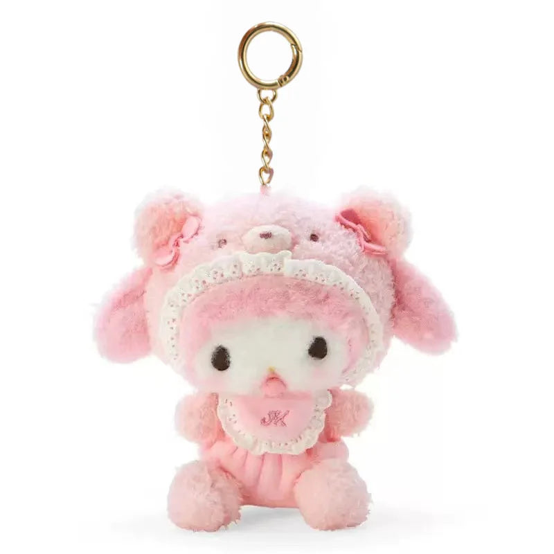 20CM Sanrio Kawali Kuromi Hello Kitty My Melody Cinnamoroll Pillow Plush Toys Plushie Keychain Stuffed Doll Pendant for Kid Gift