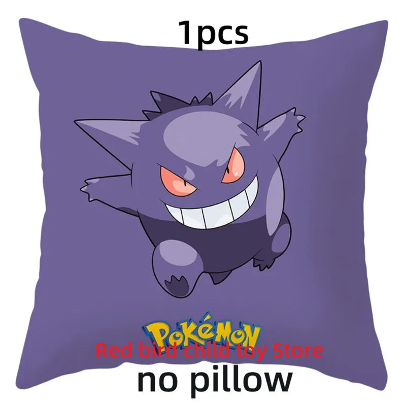 45X45CM Pokémon Pikachu Eevee Anime Short Plush Cute Cartoon Pillowcase Home Sofa Office Cushion Pillow Cushion Cover Wholesale