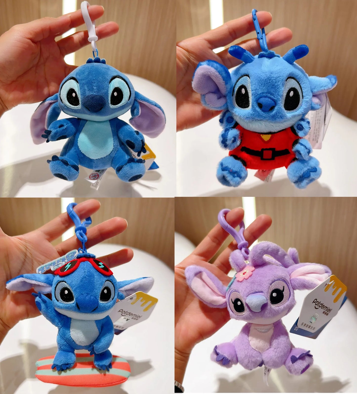 Original Disney Toy Story Stitch Kawaii Winnie Lotso Plush Doll Cartoon Stuffed Anime Keychain Pendant Strap Toys Gift For Kids