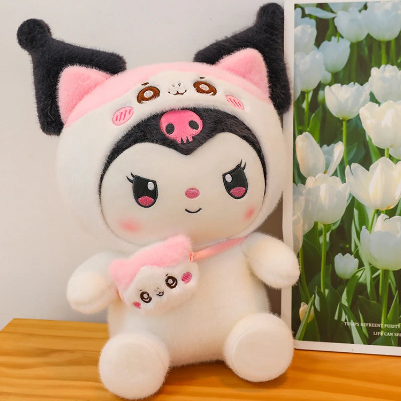 New 100cm Big Size Sanrio Kawaii Kuromi Stuffed Plush Toy Sleeping Pillow Cartoon Plush Toy Doll Children's Companion Gift