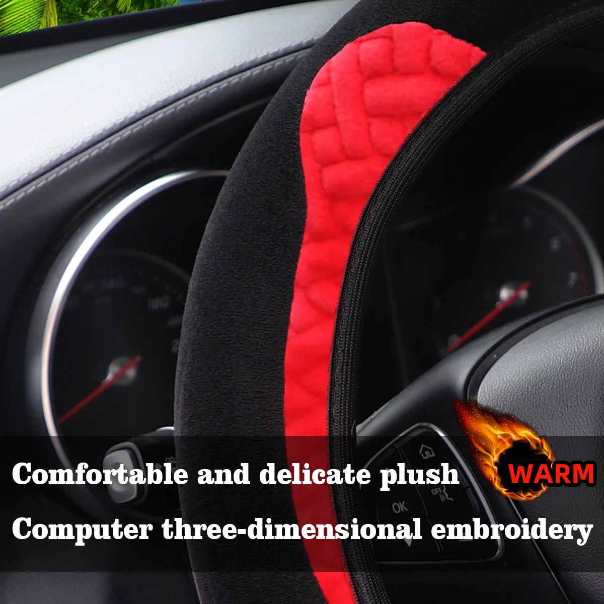 Hand Warm Plush Bear Cartoon Cat Car without Inner Ring Steering Wheel Cover Automotive Supplies 14.5-15INCH