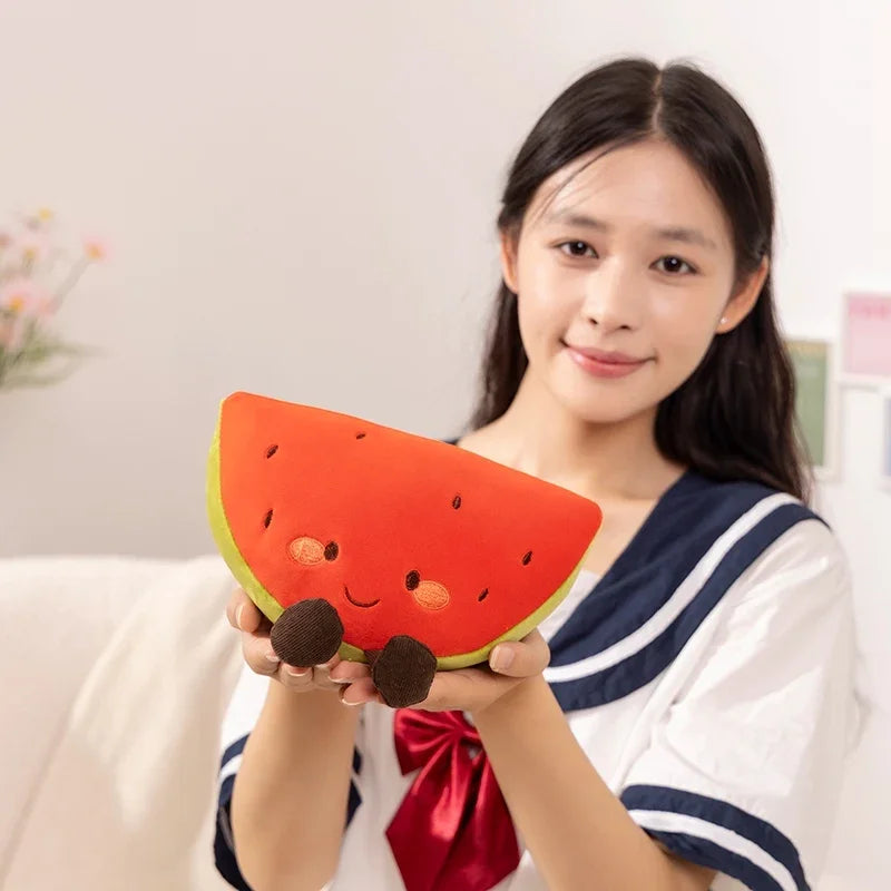 New Simulation Fruits Plush Pillow Soft Stuffed Plush Toy Stuffed Watermelon Hami Melon Balsam Pear Plush Room Decor Kids Gift