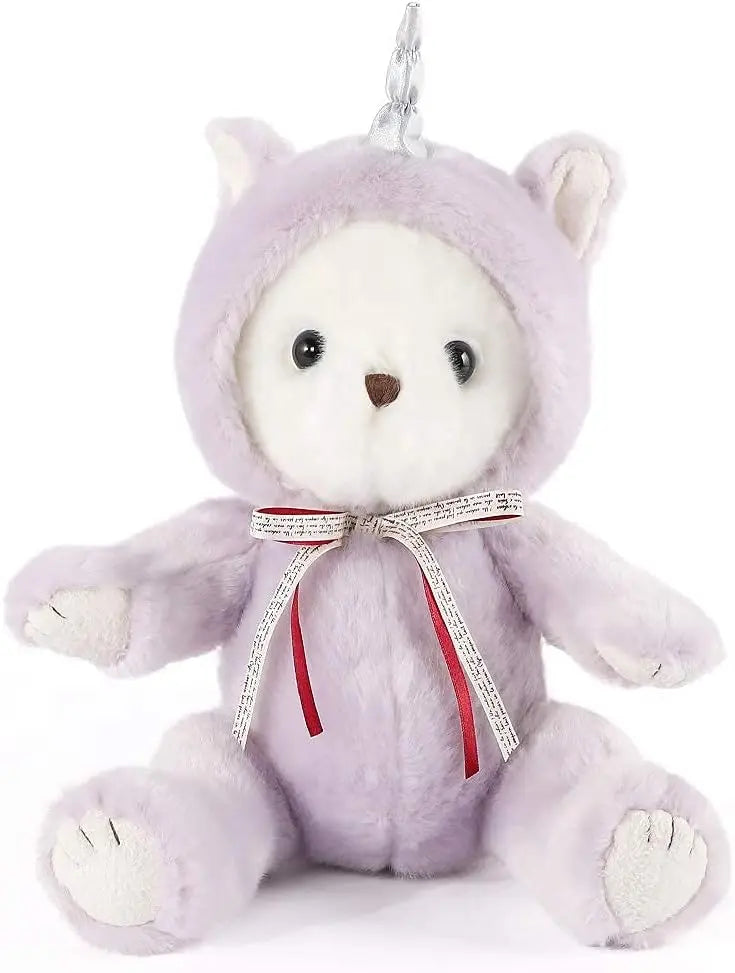 Tezituor Unicorn Stuffed Animal, Cute Stuffed Unicorn Plush Toy for Girl Kids, Purple 10 inch