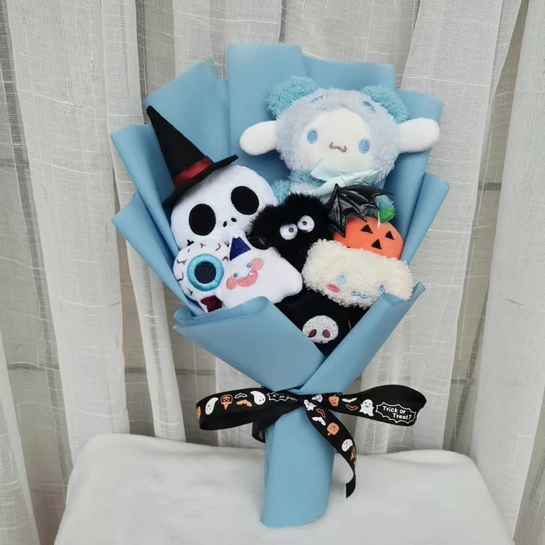 Halloween Animal Plush Bouquet Funny Toy Kuromi My Melody Hello Kitty Cinnamoroll Dolls Christmas and Valentine's Day Gifts